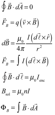 Magnetic Fields Formulas